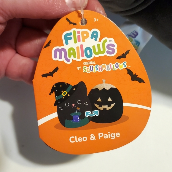 BNWT Squishmallow FlipAMallow Cleo & Paige Cat & Pumpkin Plushes 8" - Picture 4 of 6